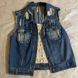 Free people Jean vest size small